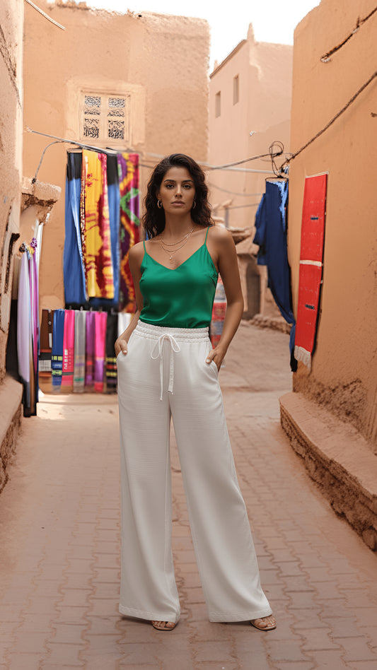 Pantalon Zafir Lin Épure- Blanc