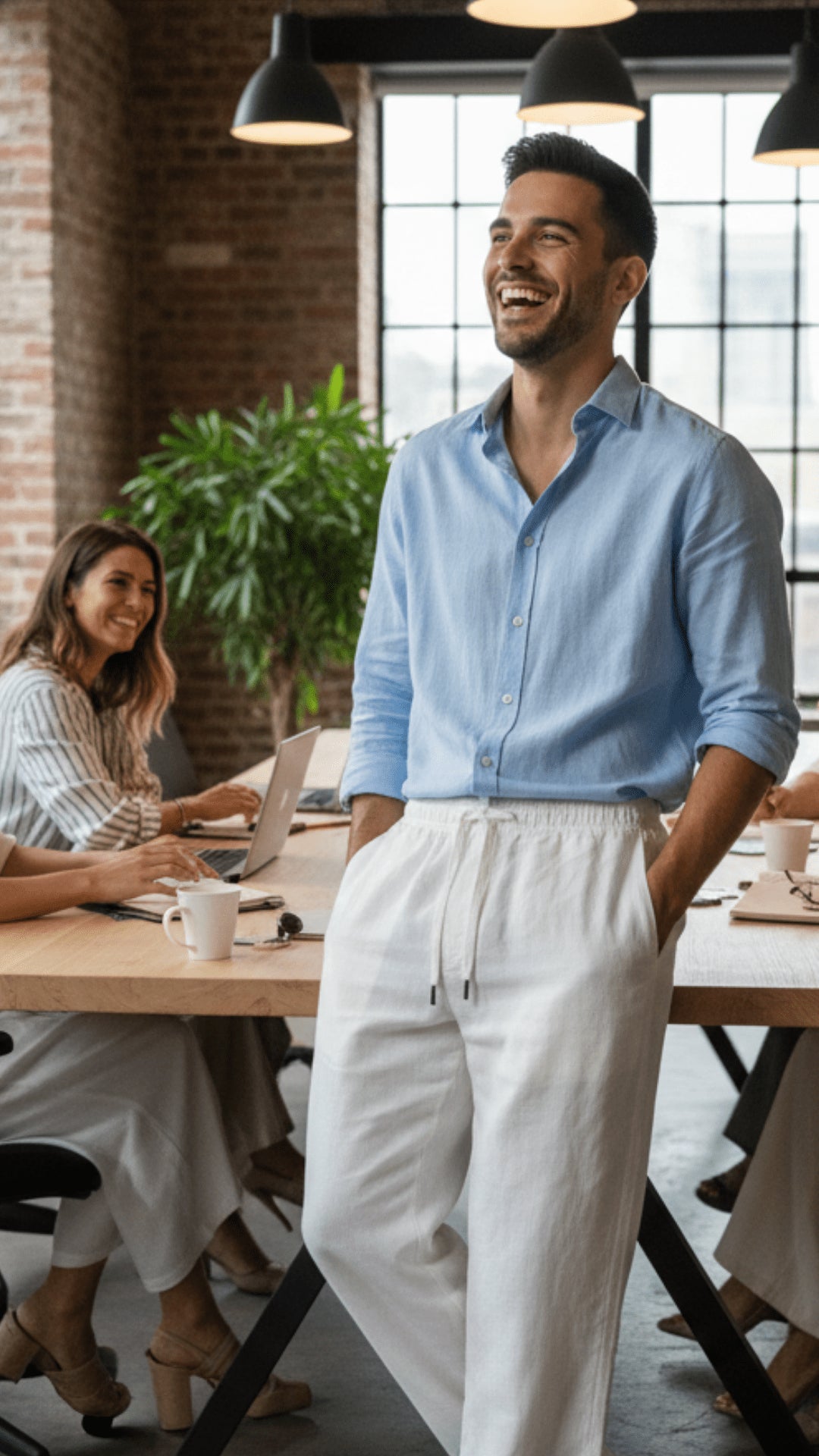 Pantalon Zafir Lin Épure - Blanc