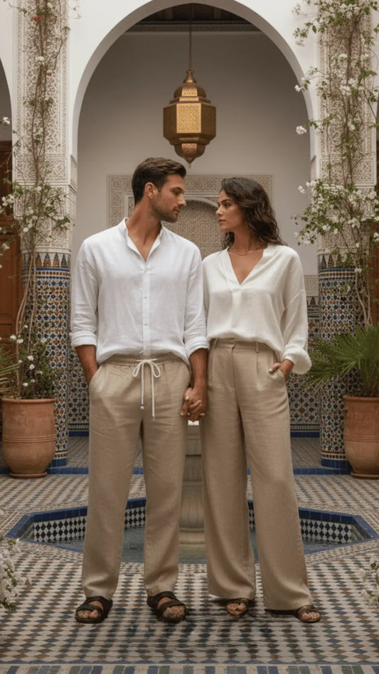 2 PANTALON -Beige (COUPLE)