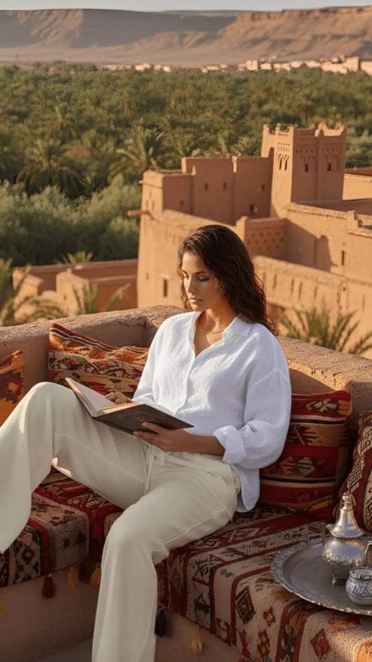 Pantalon Zafir Lin Épure- Beige